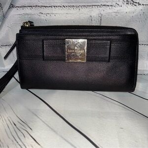 Kate Spade Primrose Hill Layton Leather Wallet Wristlet w/Bow Hardware